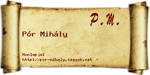 Pór Mihály névjegykártya