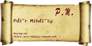 Pór Mihály névjegykártya